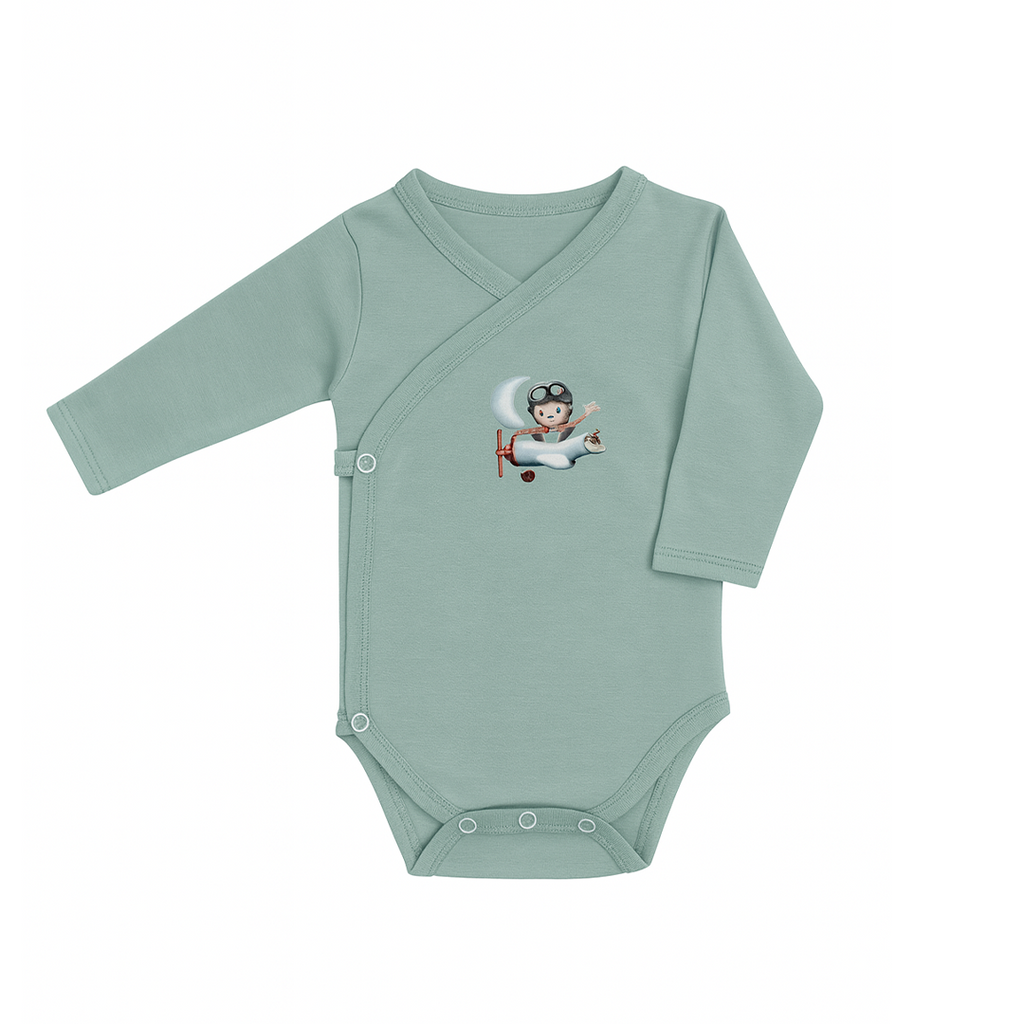 Brassière cache-cœur manches longues – 0 à 3 mois