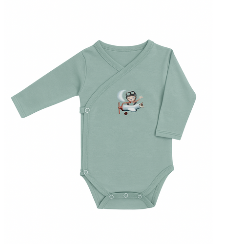 Brassière cache-cœur manches longues – 0 à 3 mois