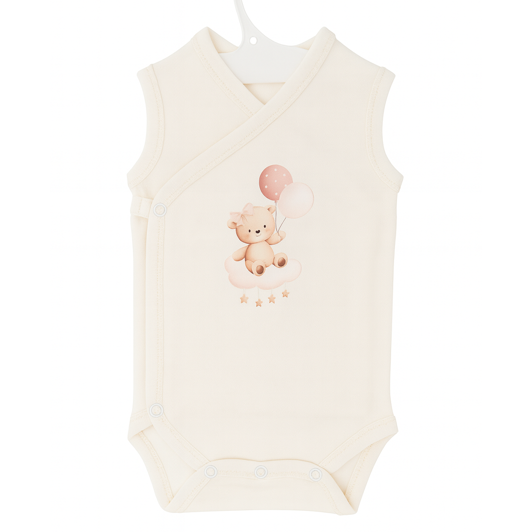 Brassière bébé sans manches croisée – Ultra-douce, 100% coton interlock