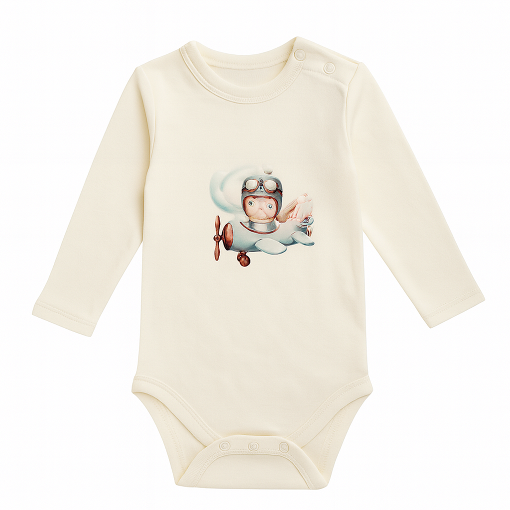 Body bébé manches longues – Ultra-doux, 100% coton interlock