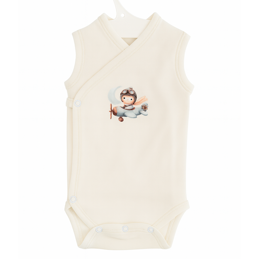 Brassière bébé sans manches croisée – Ultra-douce, 100% coton interlock