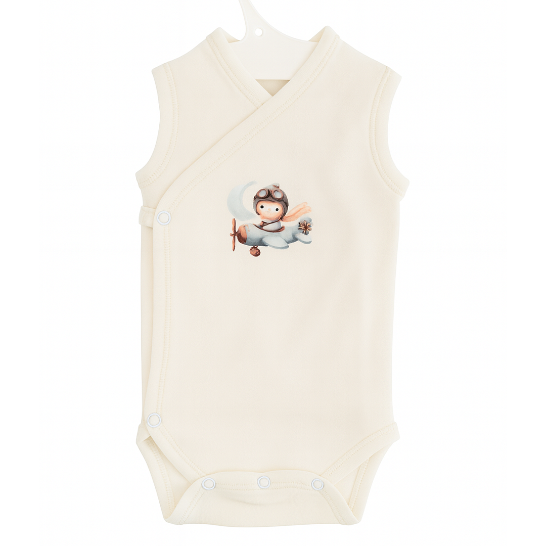 Brassière bébé sans manches croisée – Ultra-douce, 100% coton interlock