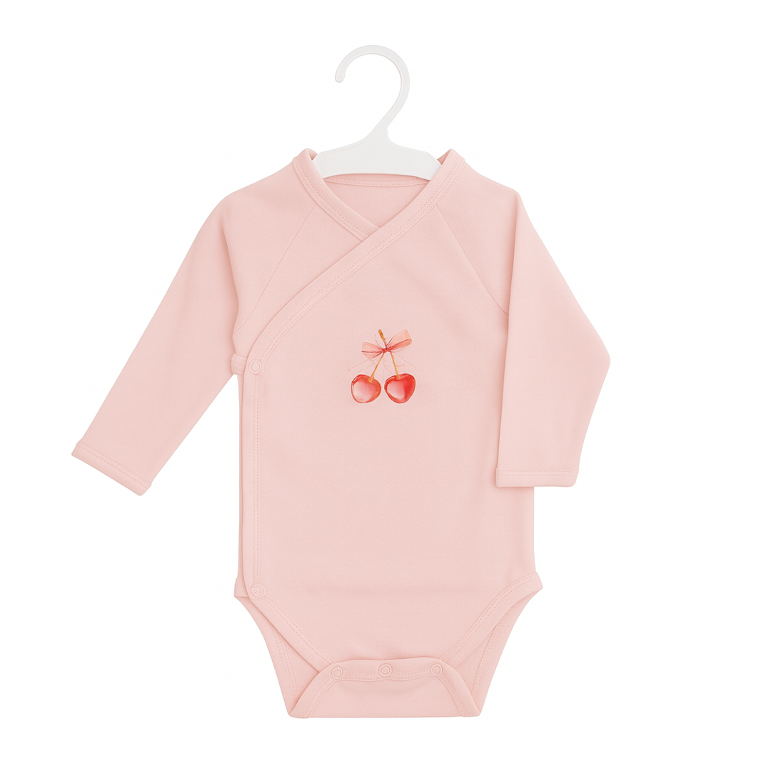 Brassière cache-cœur manches longues – 0 à 3 mois