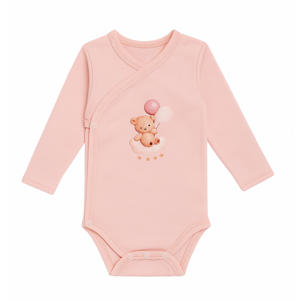 Brassière cache-cœur manches longues – 0 à 3 mois