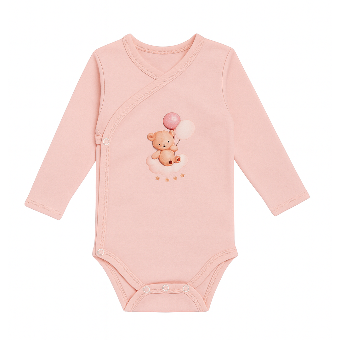 Brassière cache-cœur manches longues – 0 à 3 mois