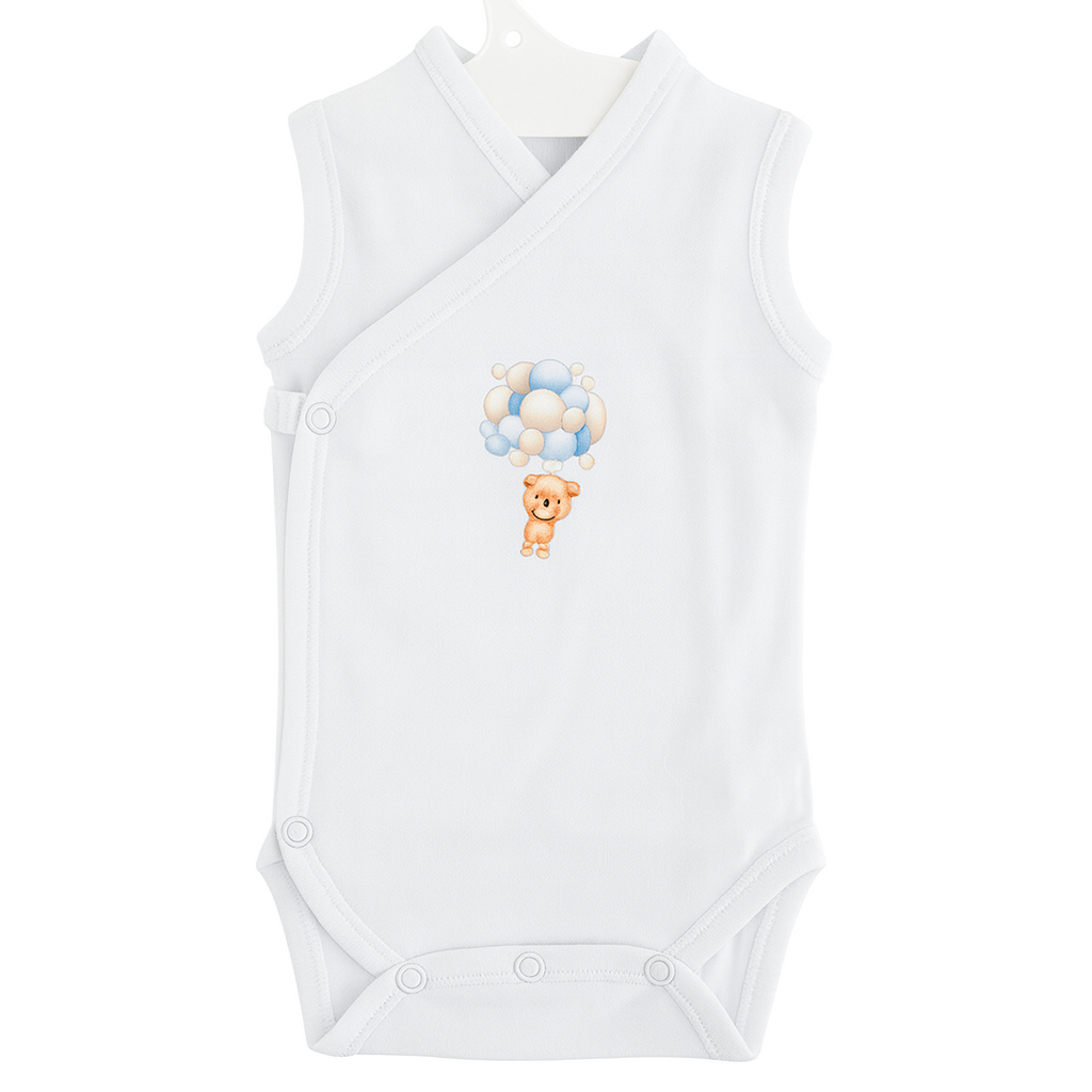 Brassière bébé sans manches croisée – Ultra-douce, 100% coton interlock