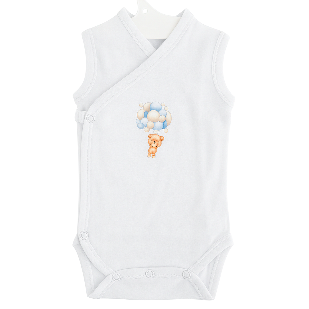 Brassière bébé sans manches croisée – Ultra-douce, 100% coton interlock