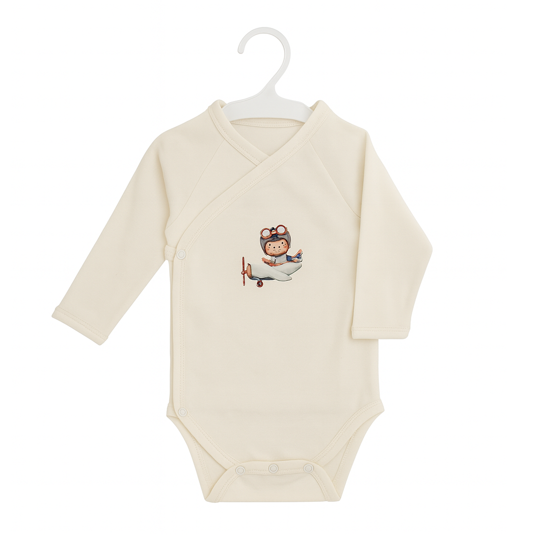 Brassière cache-cœur manches longues – 0 à 3 mois