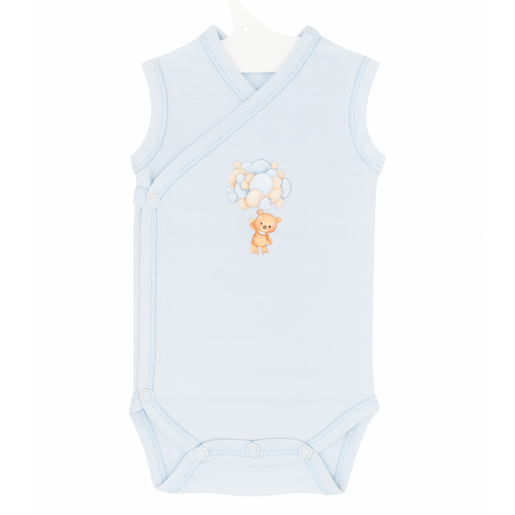 Brassière bébé sans manches croisée – Ultra-douce, 100% coton interlock