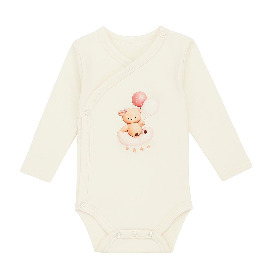 Brassière cache-cœur manches longues – 0 à 3 mois