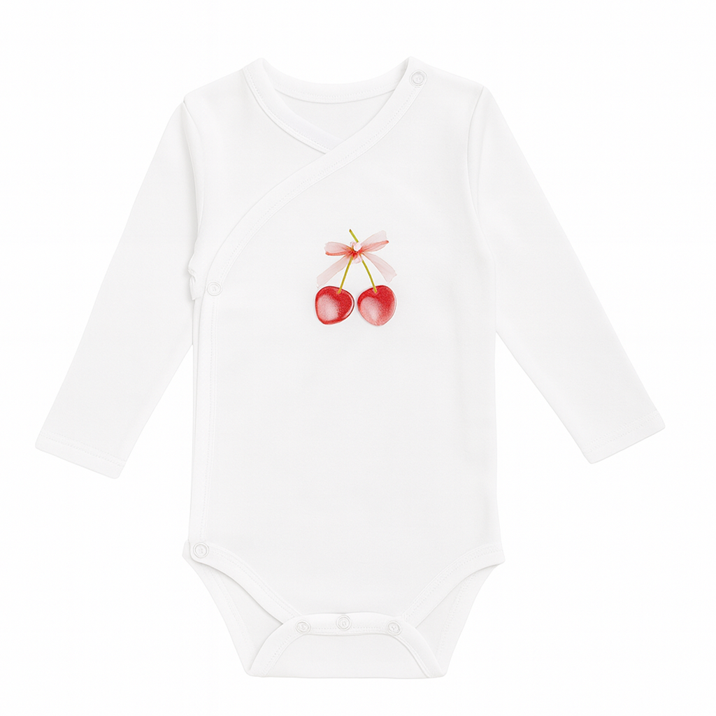 Brassière cache-cœur manches longues – 0 à 3 mois