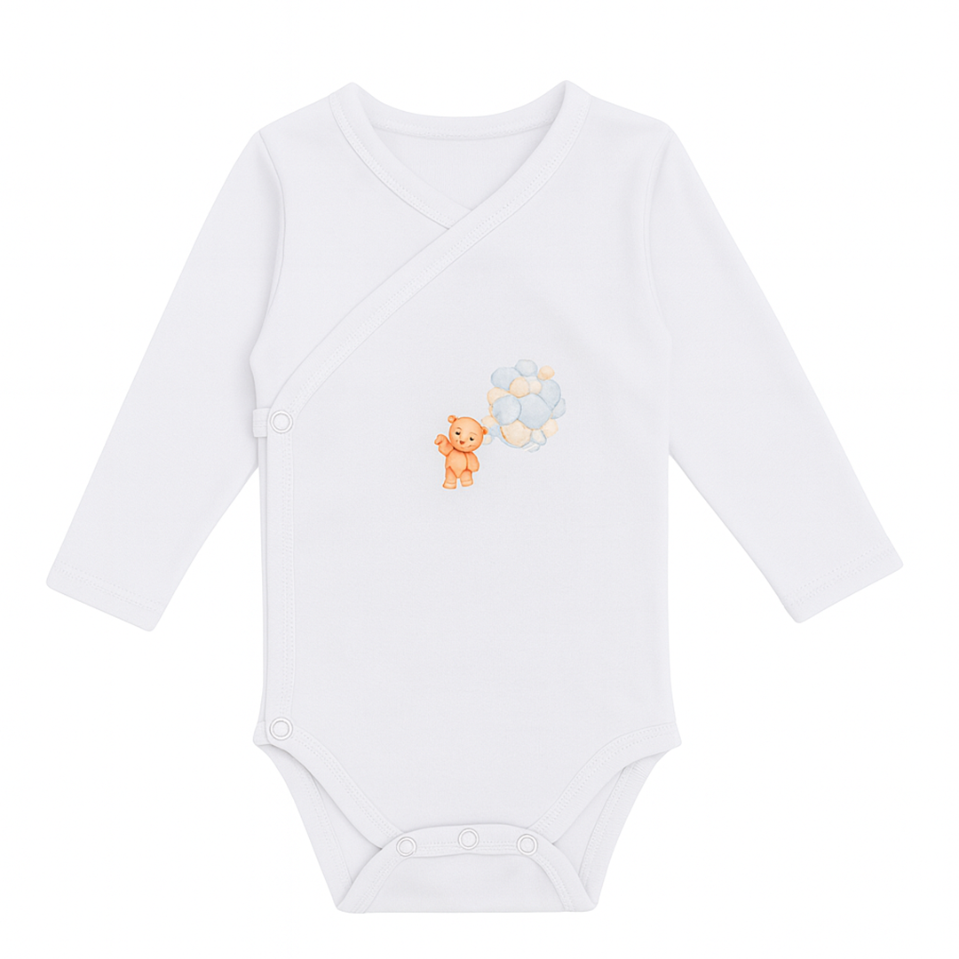 Brassière cache-cœur manches longues – 0 à 3 mois