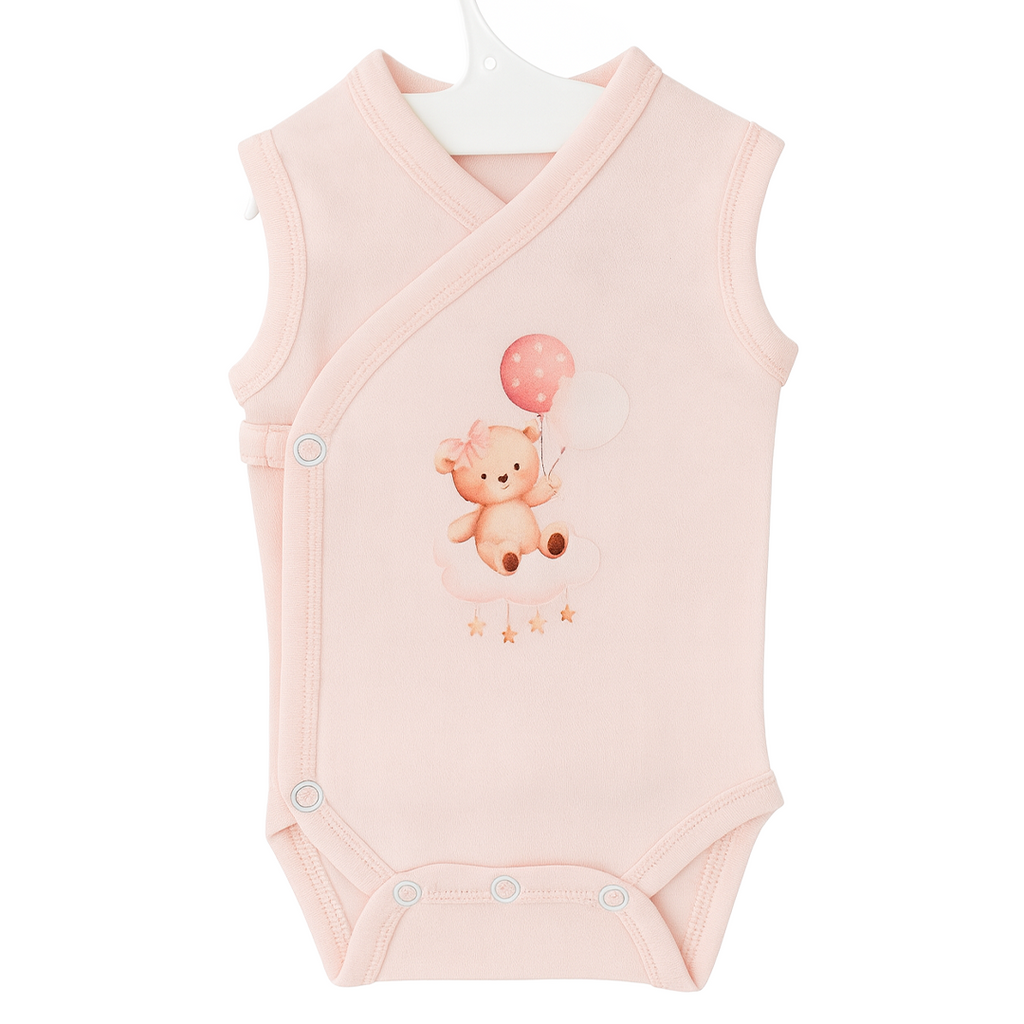 Brassière bébé sans manches croisée – Ultra-douce, 100% coton interlock