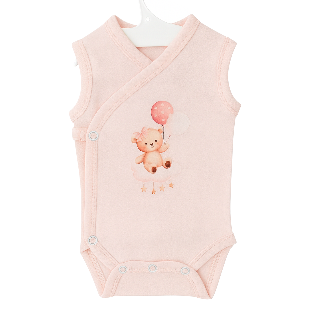 Brassière bébé sans manches croisée – Ultra-douce, 100% coton interlock