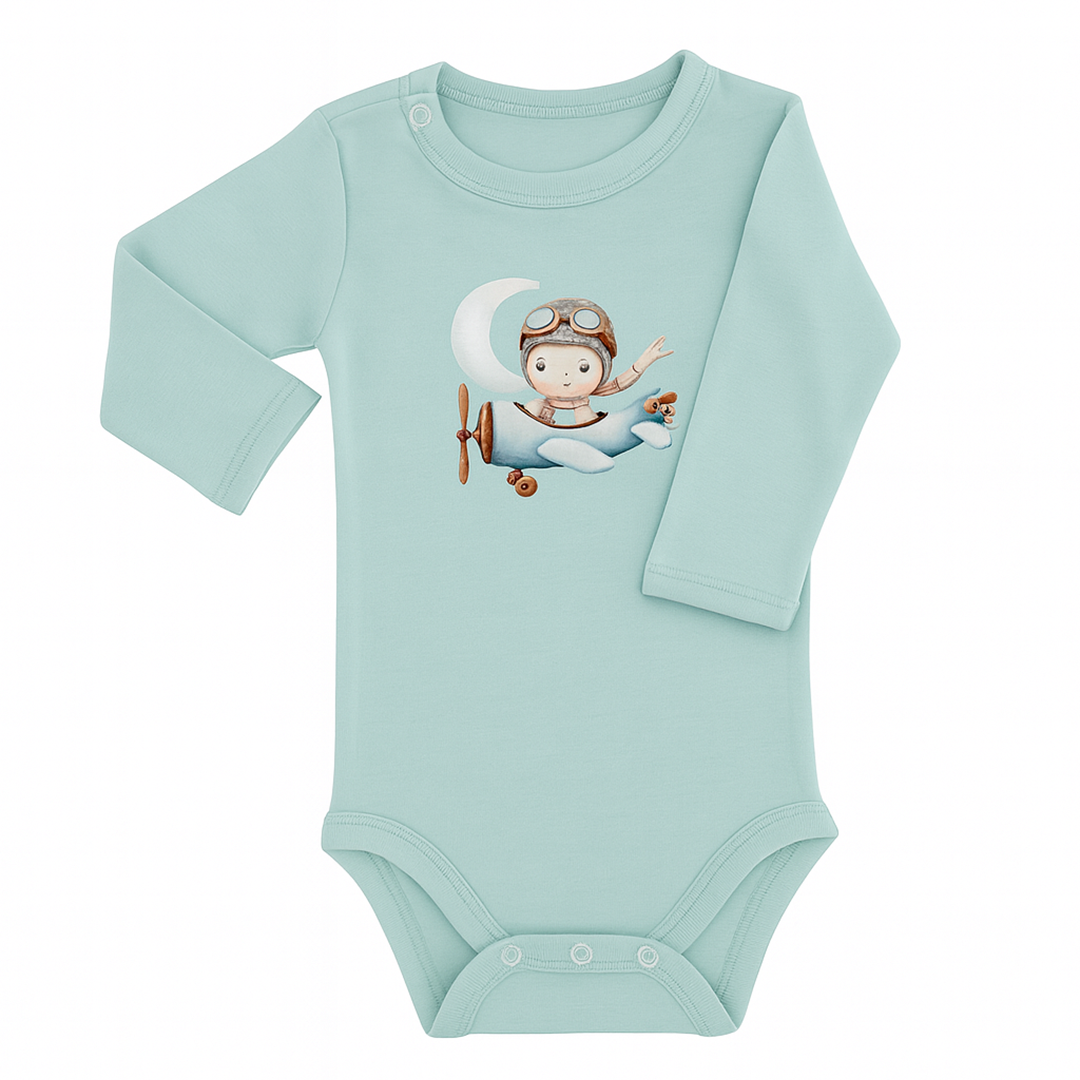 Body bébé manches longues – Ultra-doux, 100% coton interlock