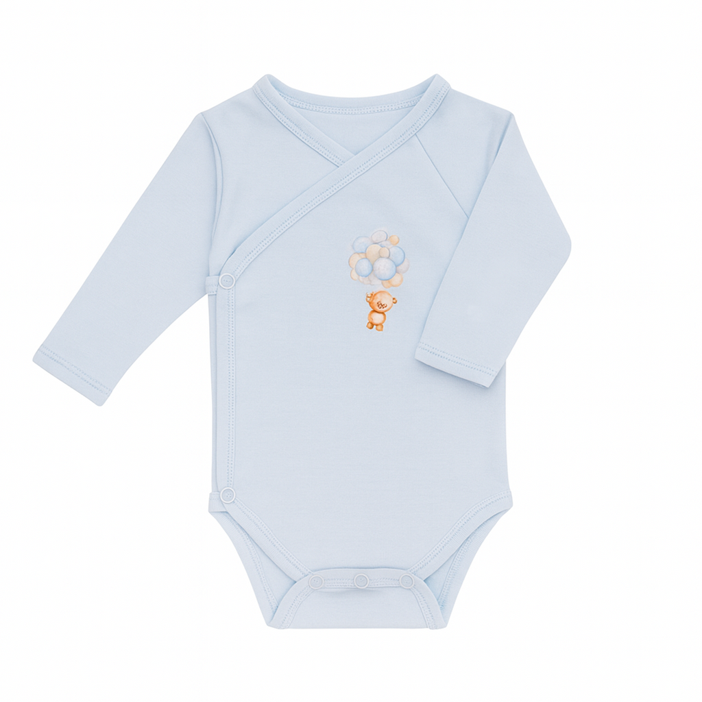 Brassière cache-cœur manches longues – 0 à 3 mois