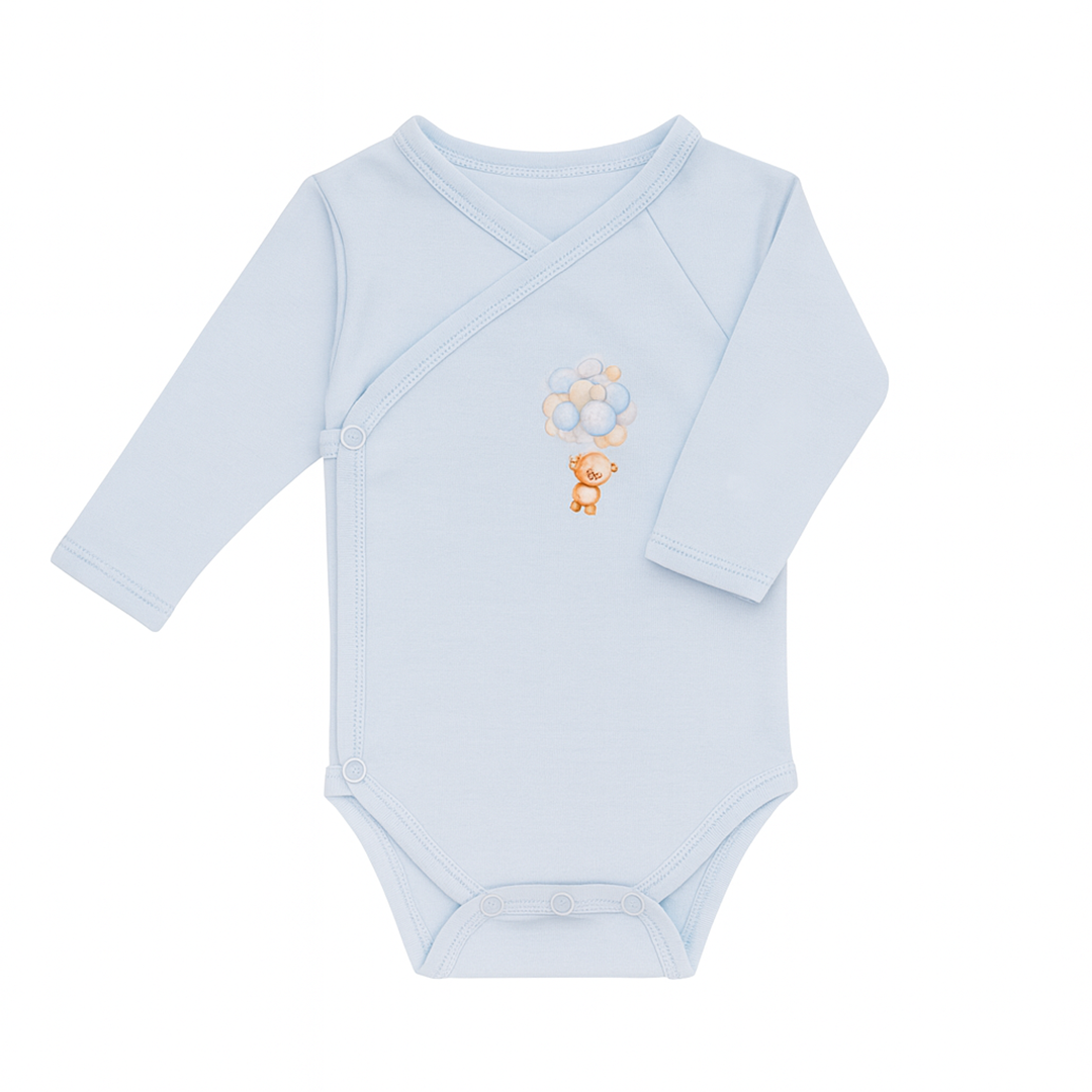 Brassière cache-cœur manches longues – 0 à 3 mois